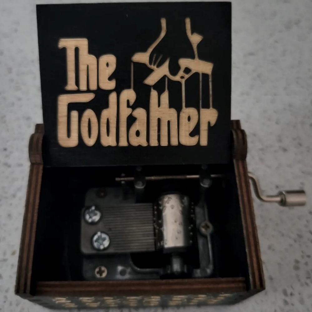 The Godfather music box Plays Theme Song New In Box Black